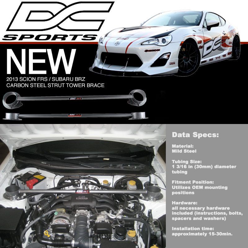 Scion FRS / Subaru BRZ Front Carbon Steel Strut Tower Brace CSB1407